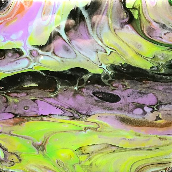 NWOT Fluid Art Abstract Painting, Acrylic Pour - Picture 4 of 15